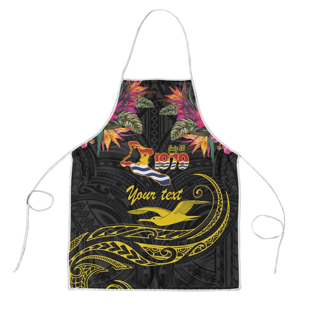 Kiribati Independence Day Personalised Apron Gold Frigatebird with Polynesian Pattern - Polynesian Pride