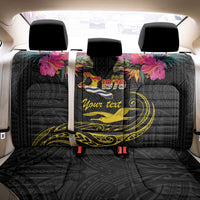 Kiribati Independence Day Personalised Back Car Seat Cover Gold Frigatebird with Polynesian Pattern