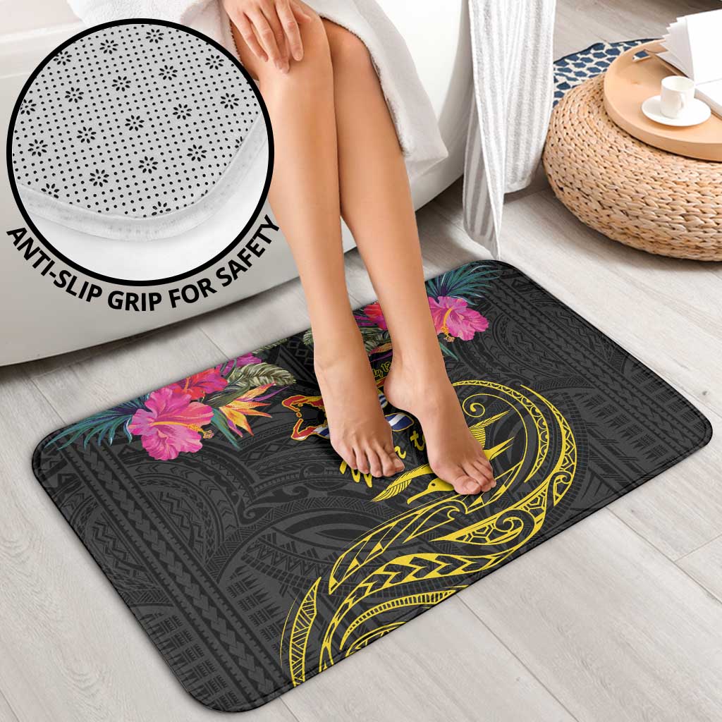 Kiribati Independence Day Personalised Bathroom Set Gold Frigatebird with Polynesian Pattern - Polynesian Pride