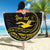 Kiribati Independence Day Personalised Beach Blanket Gold Frigatebird with Polynesian Pattern