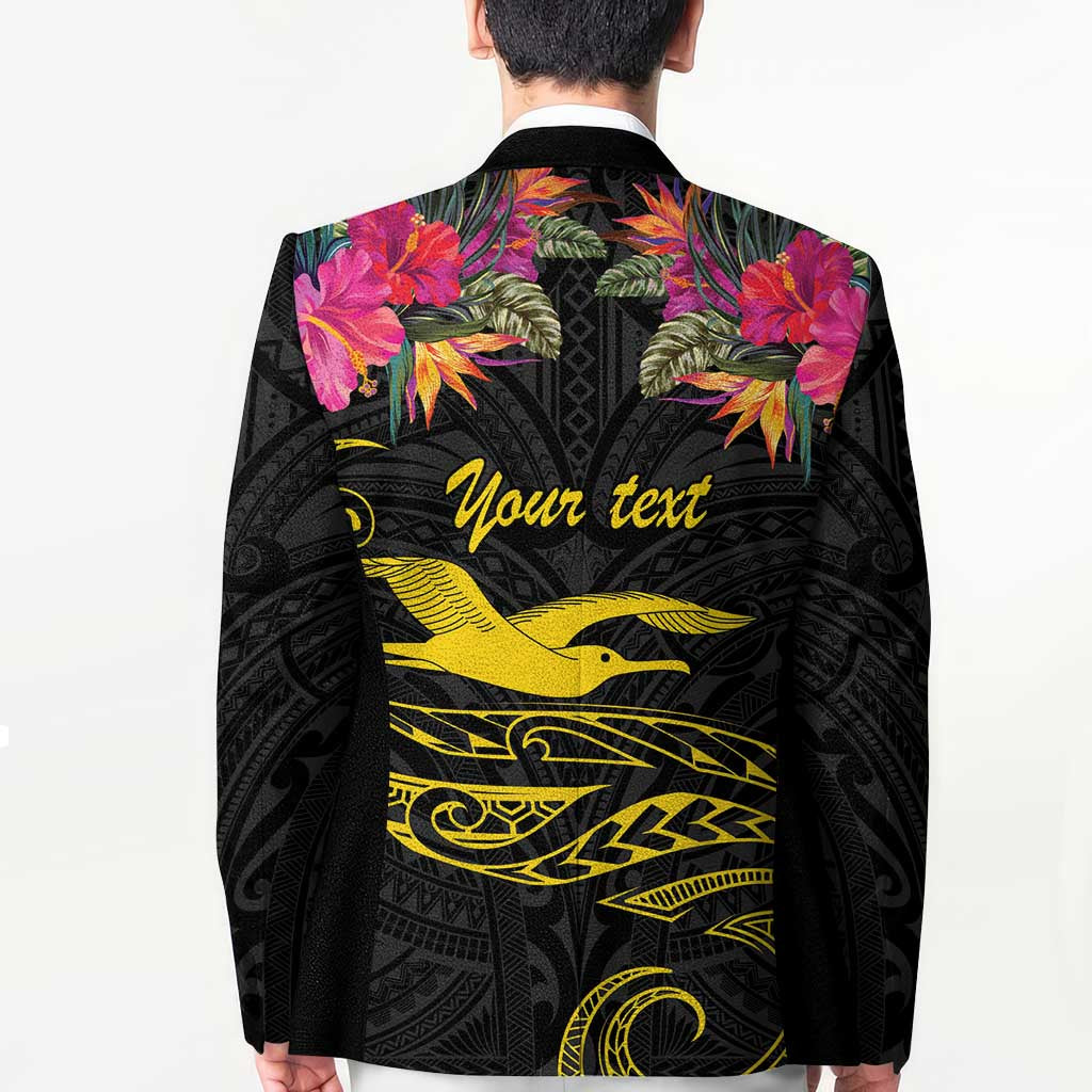 Kiribati Independence Day Personalised Blazer Gold Frigatebird with Polynesian Pattern - Polynesian Pride