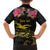 Kiribati Independence Day Personalised Family Matching Off Shoulder Maxi Dress and Hawaiian Shirt Gold Frigatebird with Polynesian Pattern