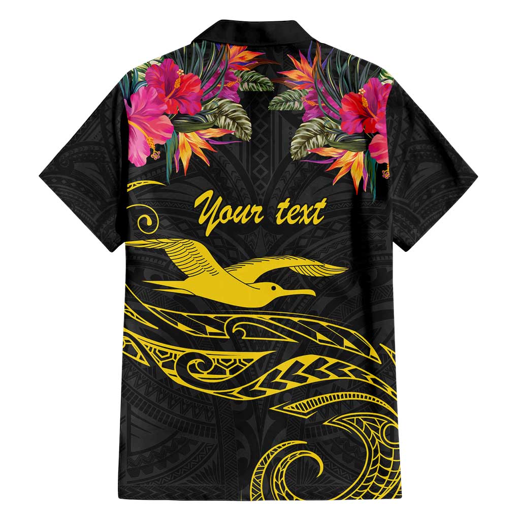 Kiribati Independence Day Personalised Family Matching Puletasi and Hawaiian Shirt Gold Frigatebird with Polynesian Pattern
