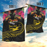 Kiribati Independence Day Personalised Garden Flag Gold Frigatebird with Polynesian Pattern