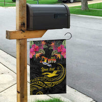 Kiribati Independence Day Personalised Garden Flag Gold Frigatebird with Polynesian Pattern