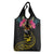 Kiribati Independence Day Personalised Grocery Bag Gold Frigatebird with Polynesian Pattern