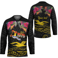 Kiribati Independence Day Personalised Hockey Jersey Gold Frigatebird with Polynesian Pattern - Polynesian Pride