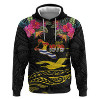 Kiribati Independence Day Personalised Hoodie Gold Frigatebird with Polynesian Pattern