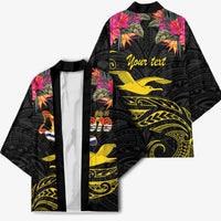 Kiribati Independence Day Personalised Kimono Gold Frigatebird with Polynesian Pattern - Polynesian Pride