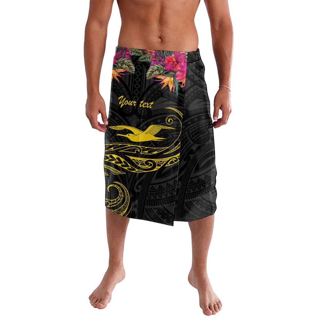 Kiribati Independence Day Personalised Lavalava Gold Frigatebird with Polynesian Pattern