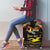 Kiribati Independence Day Personalised Luggage Cover Gold Frigatebird with Polynesian Pattern