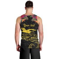 Kiribati Independence Day Personalised Men Tank Top Gold Frigatebird with Polynesian Pattern