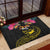 Kiribati Independence Day Personalised Rubber Doormat Gold Frigatebird with Polynesian Pattern