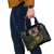 Kiribati Independence Day Personalised Shoulder Handbag Gold Frigatebird with Polynesian Pattern