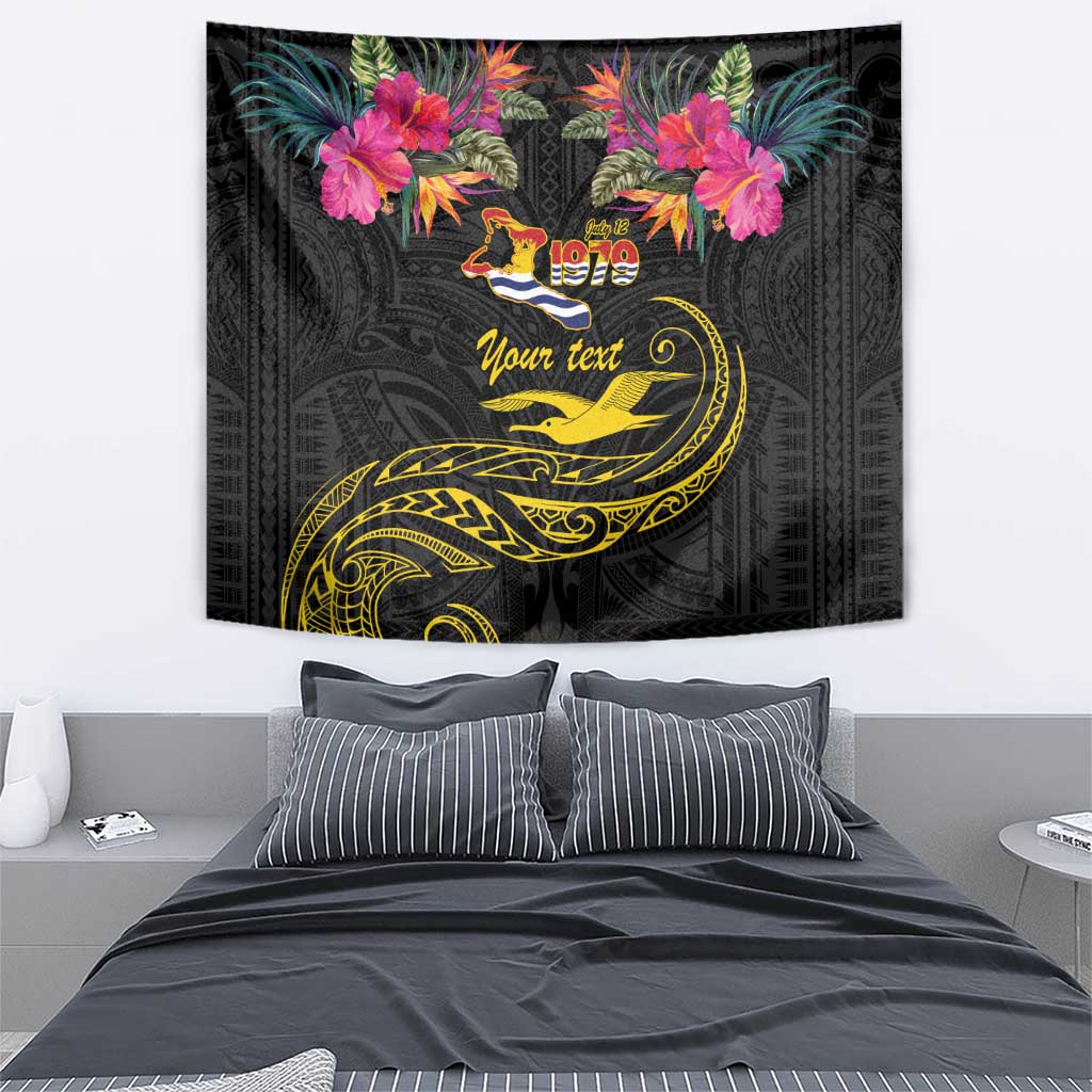Kiribati Independence Day Personalised Tapestry Gold Frigatebird with Polynesian Pattern