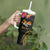 Kiribati Independence Day Personalised Tumbler With Handle Gold Frigatebird with Polynesian Pattern