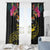 Kiribati Independence Day Personalised Window Curtain Gold Frigatebird with Polynesian Pattern