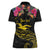 Kiribati Independence Day Personalised Women Polo Shirt Gold Frigatebird with Polynesian Pattern