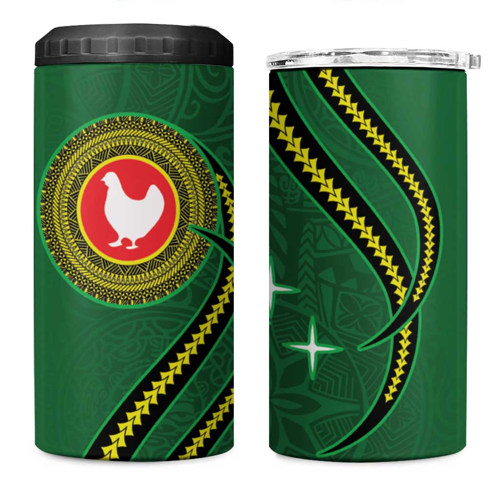 Manua Islands Polynesian Style 4 in 1 Can Cooler Tumbler