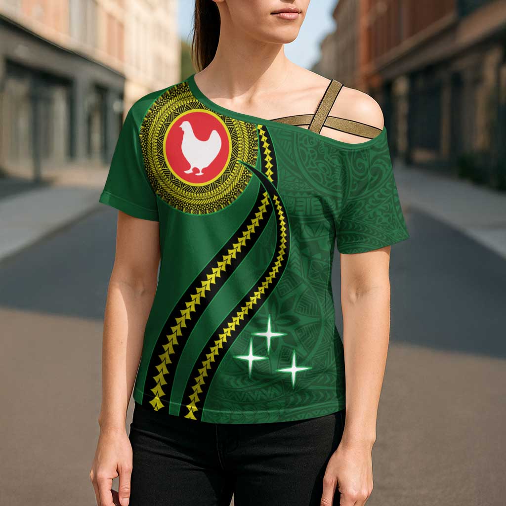 Manua Islands Polynesian Style Cross Shoulder Shirt - Polynesian Pride