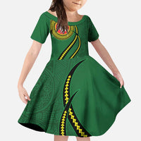 Manua Islands Polynesian Style Family Matching Mermaid Dress and Hawaiian Shirt