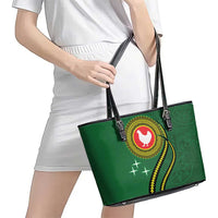 Manua Islands Polynesian Style Leather Tote Bag