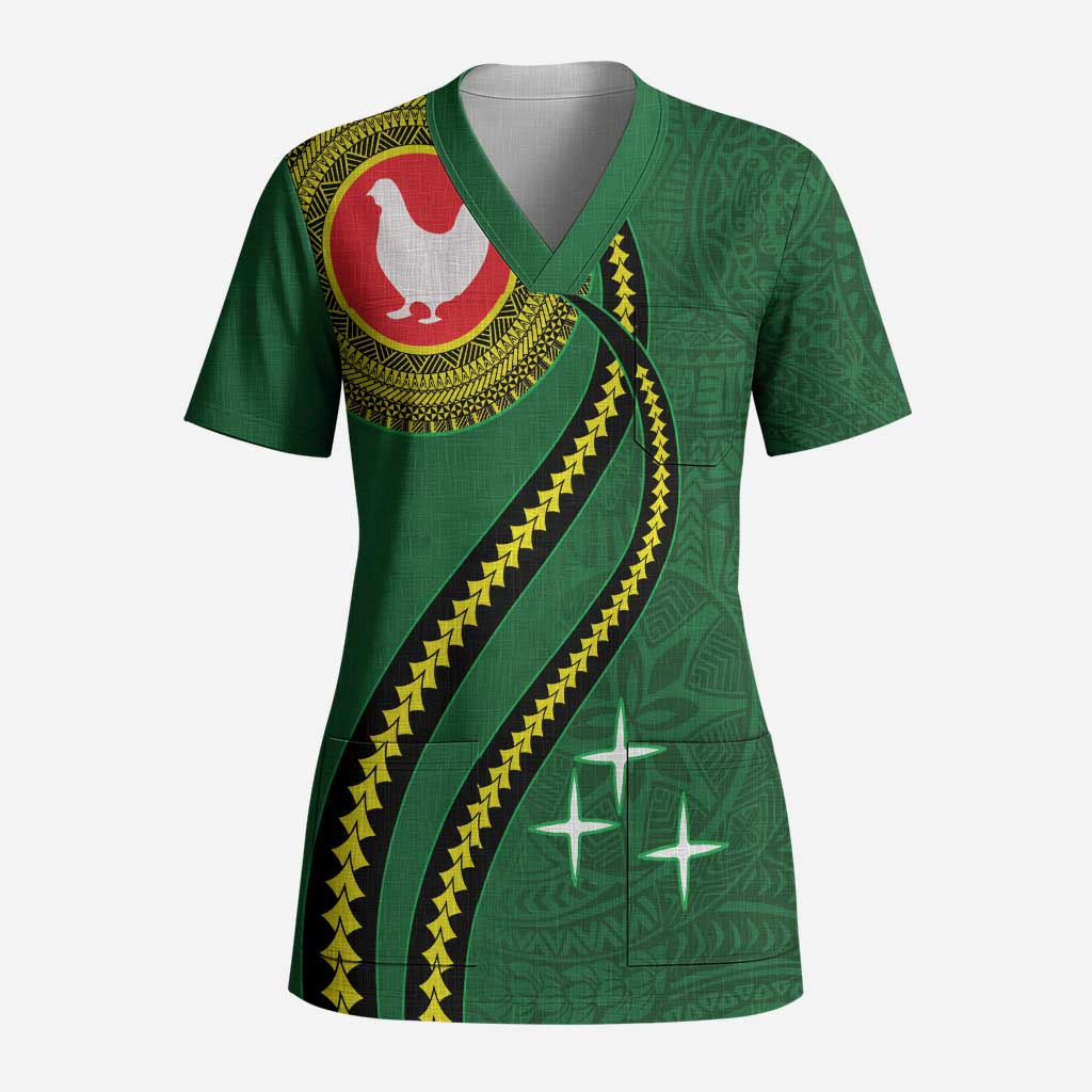 Manua Islands Polynesian Style Scrub Top - Polynesian Pride