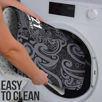 Custom New Zealand Taiaha Maori Bathroom Set Minimalist Silver Fern All Black - Polynesian Pride