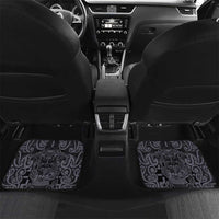 Custom New Zealand Taiaha Maori Car Mats Minimalist Silver Fern All Black - Polynesian Pride