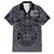 Custom New Zealand Taiaha Maori Family Matching Long Sleeve Bodycon Dress and Hawaiian Shirt Minimalist Silver Fern All Black - Polynesian Pride