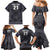 Custom New Zealand Taiaha Maori Family Matching Mermaid Dress and Hawaiian Shirt Minimalist Silver Fern All Black - Polynesian Pride