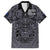Custom New Zealand Taiaha Maori Family Matching Off Shoulder Maxi Dress and Hawaiian Shirt Minimalist Silver Fern All Black - Polynesian Pride