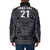 Custom New Zealand Taiaha Maori Padded Jacket Minimalist Silver Fern All Black - Polynesian Pride