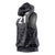Custom New Zealand Taiaha Maori Sleeveless Hoodie Minimalist Silver Fern All Black - Polynesian Pride