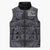 Custom New Zealand Taiaha Maori Sleeveless Puffer Jacket Minimalist Silver Fern All Black - Polynesian Pride