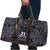 Custom New Zealand Taiaha Maori Travel Bag Minimalist Silver Fern All Black - Polynesian Pride