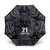 Custom New Zealand Taiaha Maori Umbrella Minimalist Silver Fern All Black - Polynesian Pride