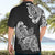 Polynesian Hawaiian Shirt Pacific Flower Mix Floral Tribal Tattoo Black Vibe LT9 - Polynesian Pride