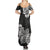 Polynesian Summer Maxi Dress Pacific Flower Mix Floral Tribal Tattoo Black Vibe LT9 - Polynesian Pride