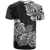 Polynesian T Shirt Pacific Flower Mix Floral Tribal Tattoo Black Vibe LT9 - Polynesian Pride