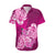 Polynesian Hawaiian Shirt Pacific Flower Mix Floral Tribal Tattoo Pink Vibe LT9 Pink - Polynesian Pride