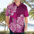 Polynesian Hawaiian Shirt Pacific Flower Mix Floral Tribal Tattoo Pink Vibe LT9 - Polynesian Pride