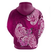 Polynesian Hoodie Pacific Flower Mix Floral Tribal Tattoo Pink Vibe LT9 - Polynesian Pride