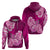 Polynesian Hoodie Pacific Flower Mix Floral Tribal Tattoo Pink Vibe LT9 - Polynesian Pride