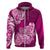 Polynesian Hoodie Pacific Flower Mix Floral Tribal Tattoo Pink Vibe LT9 - Polynesian Pride