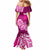 Polynesian Mermaid Dress Pacific Flower Mix Floral Tribal Tattoo Pink Vibe LT9 - Polynesian Pride