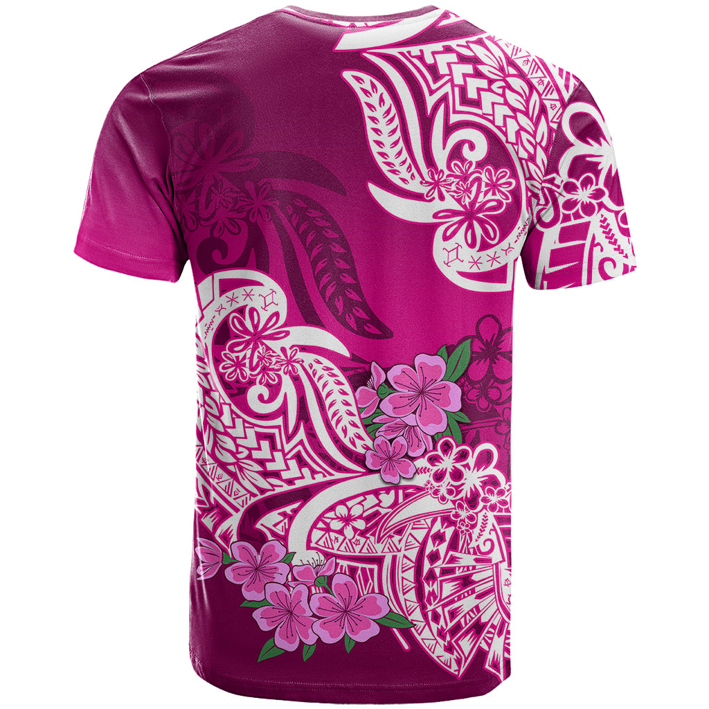 Polynesian T Shirt Pacific Flower Mix Floral Tribal Tattoo Pink Vibe LT9 - Polynesian Pride