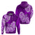 Polynesian Hoodie Pacific Flower Mix Floral Tribal Tattoo Purple Vibe LT9 - Polynesian Pride