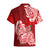 Polynesian Hawaiian Shirt Pacific Flower Mix Floral Tribal Tattoo Red Vibe LT9 - Polynesian Pride