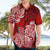 Polynesian Hawaiian Shirt Pacific Flower Mix Floral Tribal Tattoo Red Vibe LT9 - Polynesian Pride